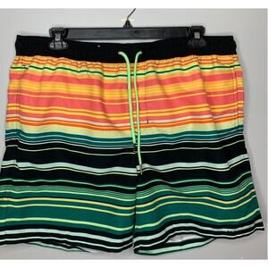Crane Men's XL Striped Swimsuit with Lining 100% Polyester